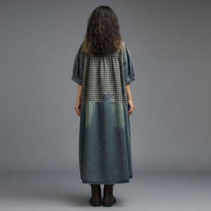 Original Design Patchwork Jean Dress Coat