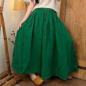 Resort Style Linen Maxi Skirt