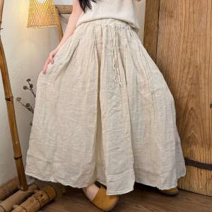 Resort Style Linen Maxi Skirt