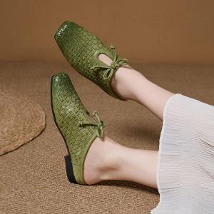Hollow Out Tied Weave Slippers for Women
