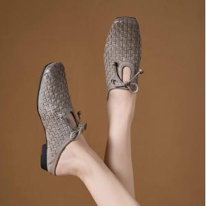 Hollow Out Tied Weave Slippers for Women