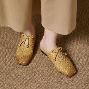 Hollow Out Tied Weave Slippers for Women
