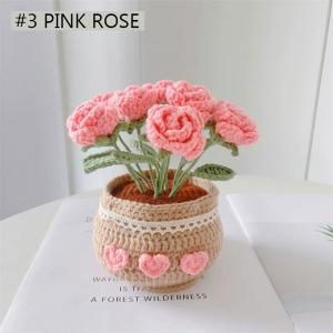 Natural Yarn Relaxed Crochet Tulip Daisy Kit for Home
