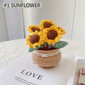 Natural Yarn Relaxed Crochet Tulip Daisy Kit for Home