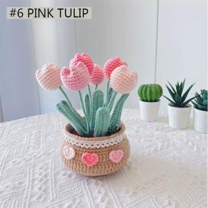 Natural Yarn Relaxed Crochet Tulip Daisy Kit for Home