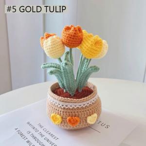 Natural Yarn Relaxed Crochet Tulip Daisy Kit for Home