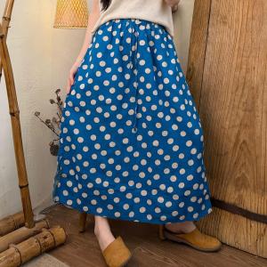 Causal Versatile Linen Patterned A-Line Skirt
