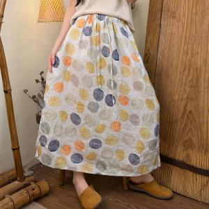 Causal Versatile Linen Patterned A-Line Skirt