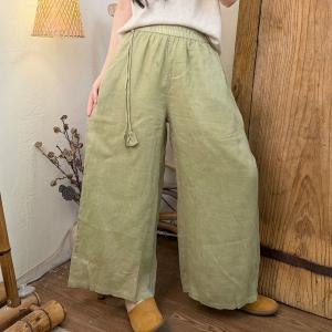 Cozy Ramie Breathable Tassel Pants