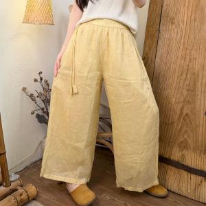 Cozy Ramie Breathable Tassel Pants