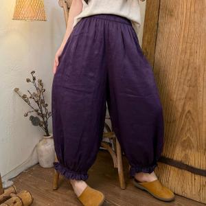 Summer Ramie Lace Bloomer Pants