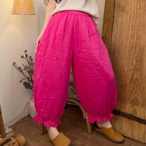 Summer Ramie Lace Bloomer Pants