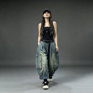 Fall Fashion Pockets Baggy Boyfriend Jeans