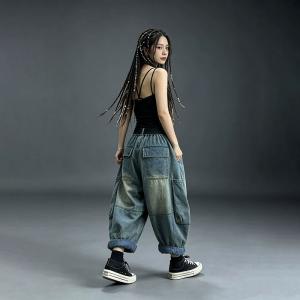 Fall Fashion Pockets Baggy Boyfriend Jeans