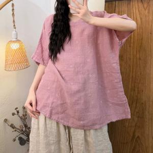 Short Sleeves Floral Embroidered T-Shirt