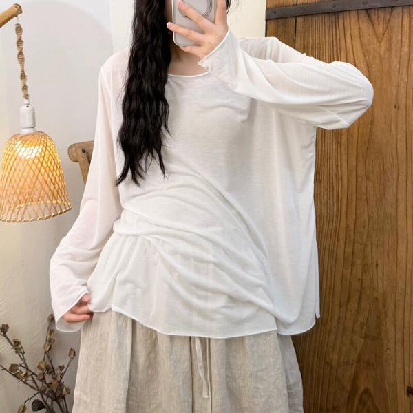 Casual Knitted Cotton Long Sleeve Round Neck Solid Color Black White Apricot Light Blue Green Red Gray Navy Pink Lavender comfy lazy day slouchy travel resort rustic cottagecore