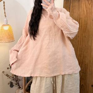 Solid Colors Long Sleeves Large Flax Clothing