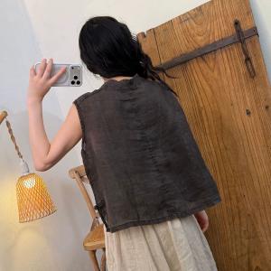 Mock Neck Organic Ramie Oversized Tank Top