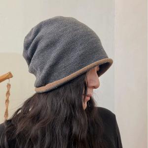 Contrast Colors Knitting Slouchy Beanie