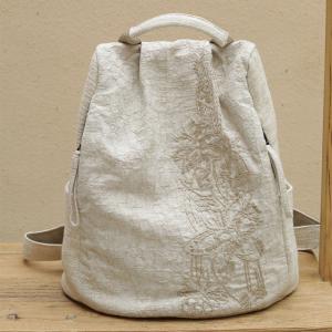 Oriental Embroidery Linen Designer Backpacks