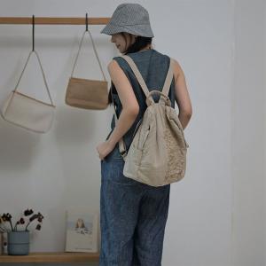 Oriental Embroidery Linen Designer Backpacks