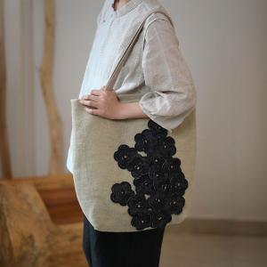 Chunky Hemp Stereo Applique Tote Bag