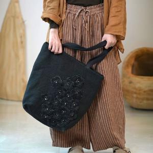 Chunky Hemp Stereo Applique Tote Bag