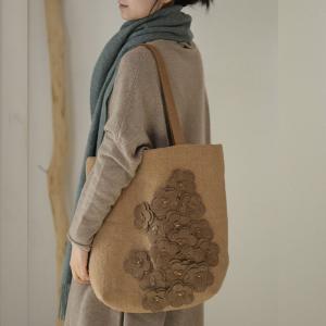 Chunky Hemp Stereo Applique Tote Bag