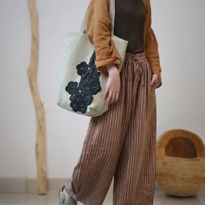 Chunky Hemp Stereo Applique Tote Bag