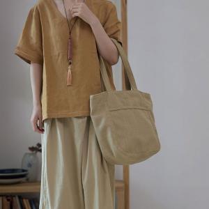 Versatile Casual Cotton Linen  Tote Bag