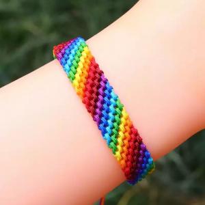 Colorful Handmade Braided Rainbow Friendship Wristband Bracelet