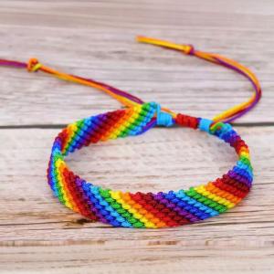 Colorful Handmade Braided Rainbow Friendship Wristband Bracelet