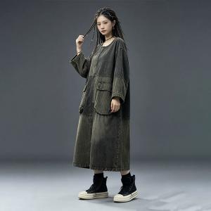 Designer Patchwork Plus Size Black Jean Dress