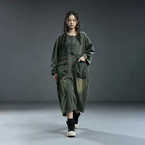 Front Pocket Sand Wash Large Jean Dress