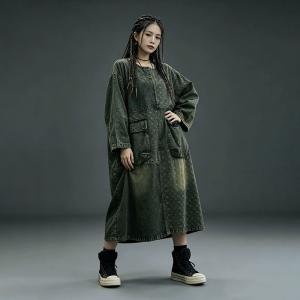 Front Pocket Sand Wash Large Jean Dress