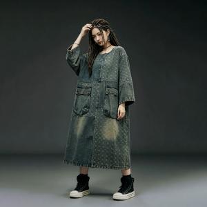 Front Pocket Sand Wash Large Jean Dress