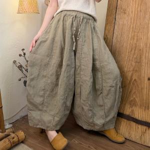 Lazy Day Comfort Linen Bloomer Trousers