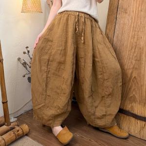 Lazy Day Comfort Linen Bloomer Trousers