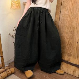 Travel Must-Have Plain Linen Wide Leg Pants