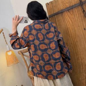 Business Chic Linen Printed Ladies Shirt