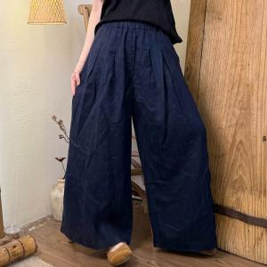 Business Chic Linen Pleated Wide Leg Pants