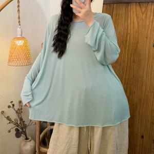 Casual Versatile Long Sleevels Breathable Knitting T-Shirt
