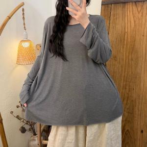 Casual Versatile Long Sleevels Breathable Knitting T-Shirt