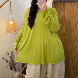 Casual Versatile Long Sleevels Breathable Knitting T-Shirt