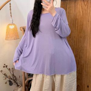 Casual Versatile Long Sleevels Breathable Knitting T-Shirt