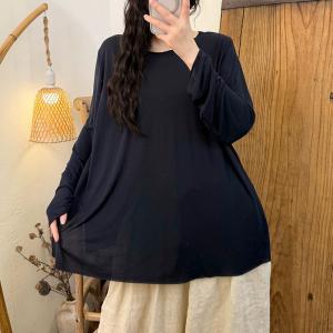 Casual Versatile Long Sleevels Breathable Knitting T-Shirt