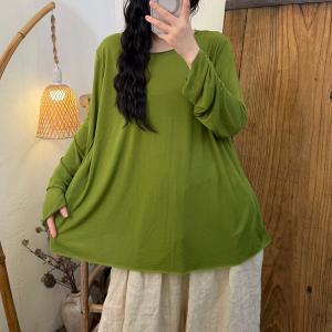 Casual Versatile Long Sleevels Breathable Knitting T-Shirt
