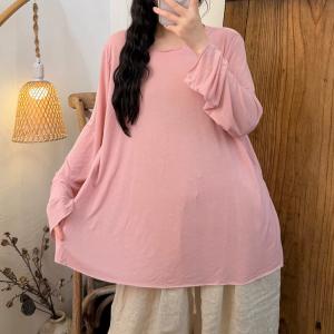 Casual Versatile Long Sleevels Breathable Knitting T-Shirt