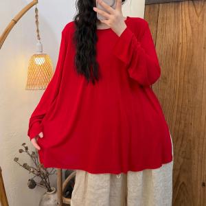 Casual Versatile Long Sleevels Breathable Knitting T-Shirt