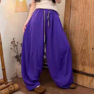 Drawstring Waist Cotton Long Sweat Pants for Women